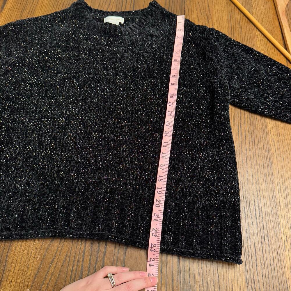 Cynthia Rowley Soft Chenille Knit Pullover Sweater Women's Sz Large Gold Black - Picture 7 of 8